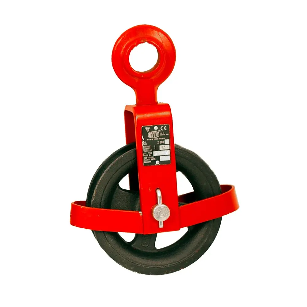 Použitie: Slúži ako prenosné náradie na montážne a murárske práce pri zdvíhaní a ťahaní bremien ručnou silou ťahom konopného alebo polyamidového lana. S okom a chráničom.jednoduchá konštrukcia v piatich modifikáciách pre rôzne spôsoby zaveseniaminimálne nároky na údržbunosnosť: 500 kg