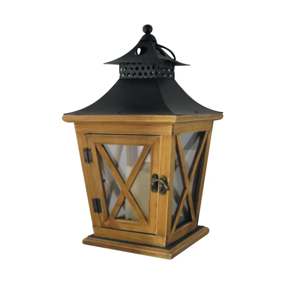 Drevený lampáš MagicHome v štýle vintage skvele dotvorí atmosféru u Vás doma. Obsahuje sviečku. Len na vnútorné použitie. Funkcia: plápolanie plameňa. Napájanie: 3xAA