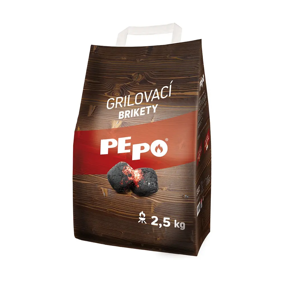 Grilovacie brikety je možné použiť pre všetky typy grilov na drevené uhlie. Balenie má hmotnosť 2