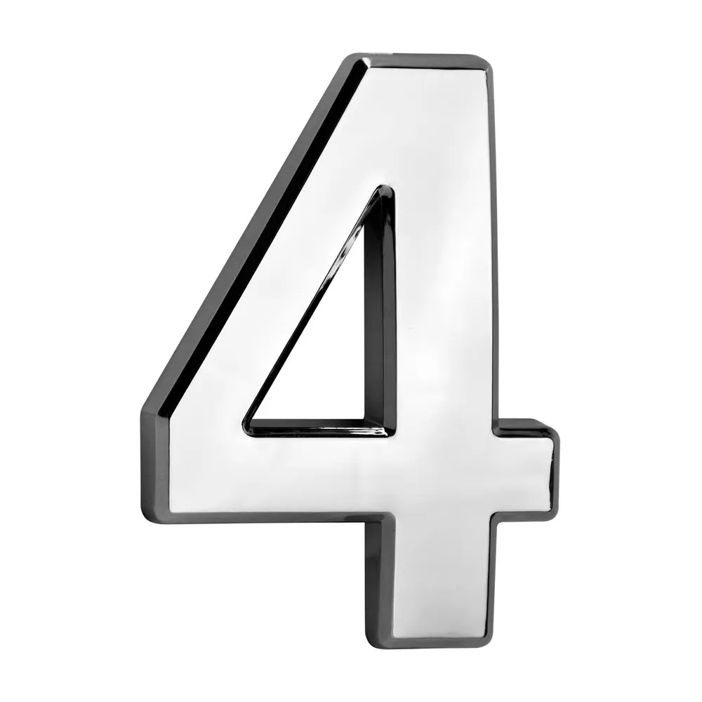 Číslo na dom MagicHome 4 v striebornej farbe môžete použiť na stredne hrubé a hladké povrchy. Pripevníte ho pomocou obojstrannej lepiacej pásky