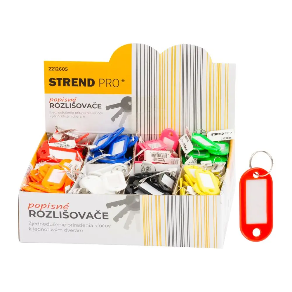 Praktický rozlišovač Strend Pro na kľúče v rôznych farbách. Balenie obsahuje 200 ks rozlišovačov.