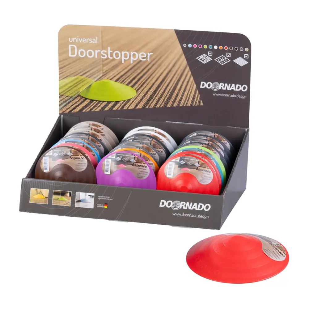 Praktická zarážka do dverí Doorstopper poskytuje ochranu pred neželaným zabuchnutím dverí alebo pred nárazom do steny.