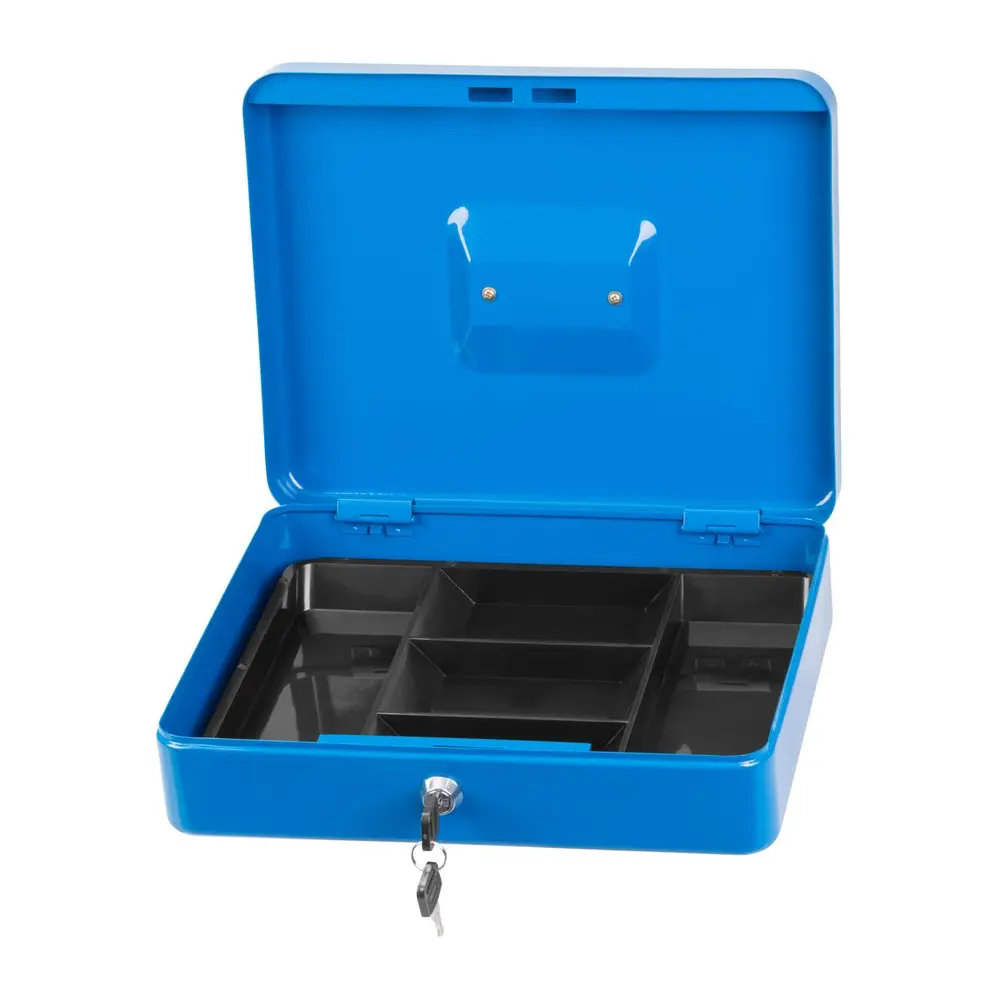 Skrinka CashBox s rozmermi 300x240x90 mm je ideálna na bezpečné ukladanie hotovosti a cenností. Je vyrobená z kvalitného materiálu a zabezpečí vaše peniaze pred neoprávneným prístupom. S dodatočným zámkom je vaša hotovosť v bezpečí a môžete mať pokoj v každej situácii.