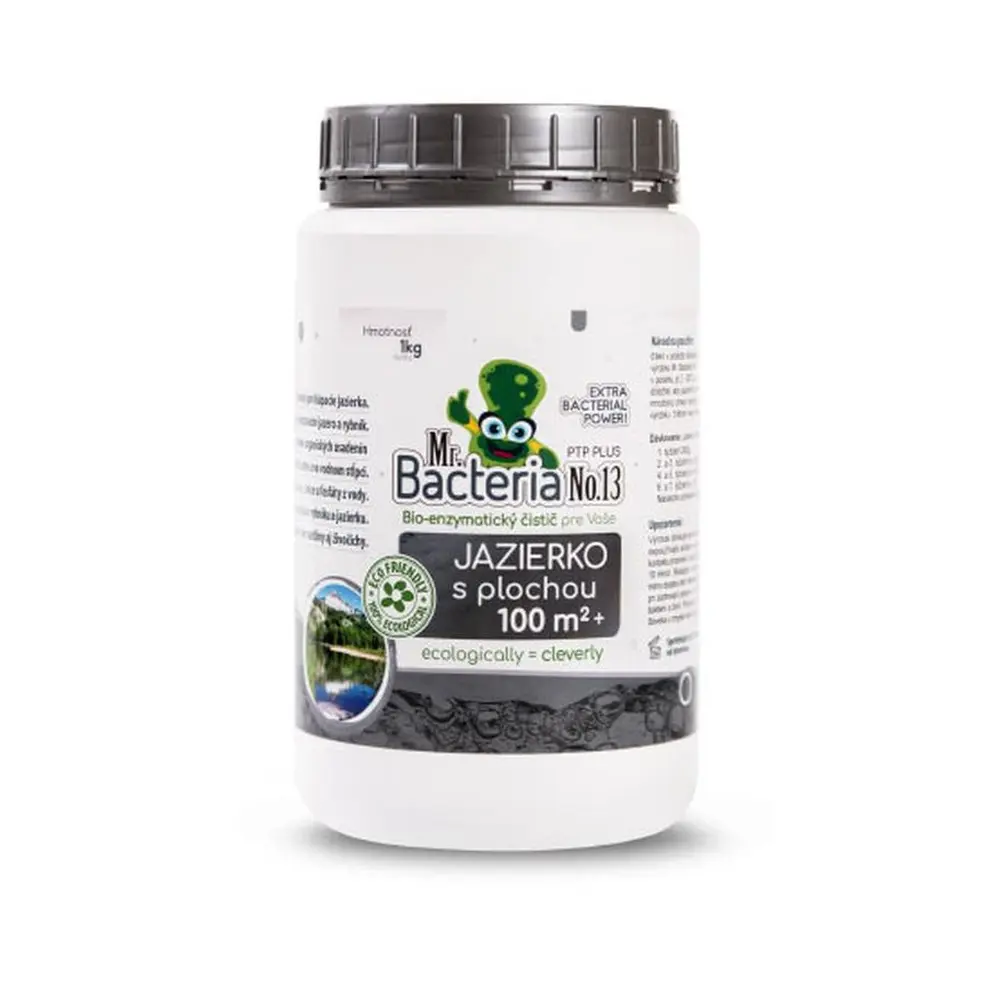 Prírodný bio-enzymatický výrobok pre likvidáciu zápachu a organických usadenín vo Vašom jazierku nad 100m2.Vhodný pre kúpacie jazierka.Čisté a priezračné jazero a rybník.Výrazné zníženie organických usadenín a zakalenie na dne a vo vodnom stĺpci.Zlikviduje riasy