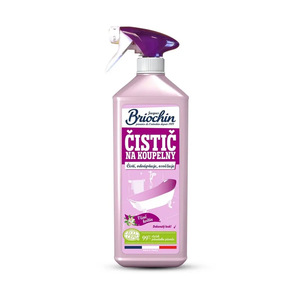 Briochin čistič na kúpeľne s vôňou kvetov jeúčinný prostriedokna dôkladné čistenie všetkých kúpeľňových povrchov.Efektívne odstraňuje vodný kameň