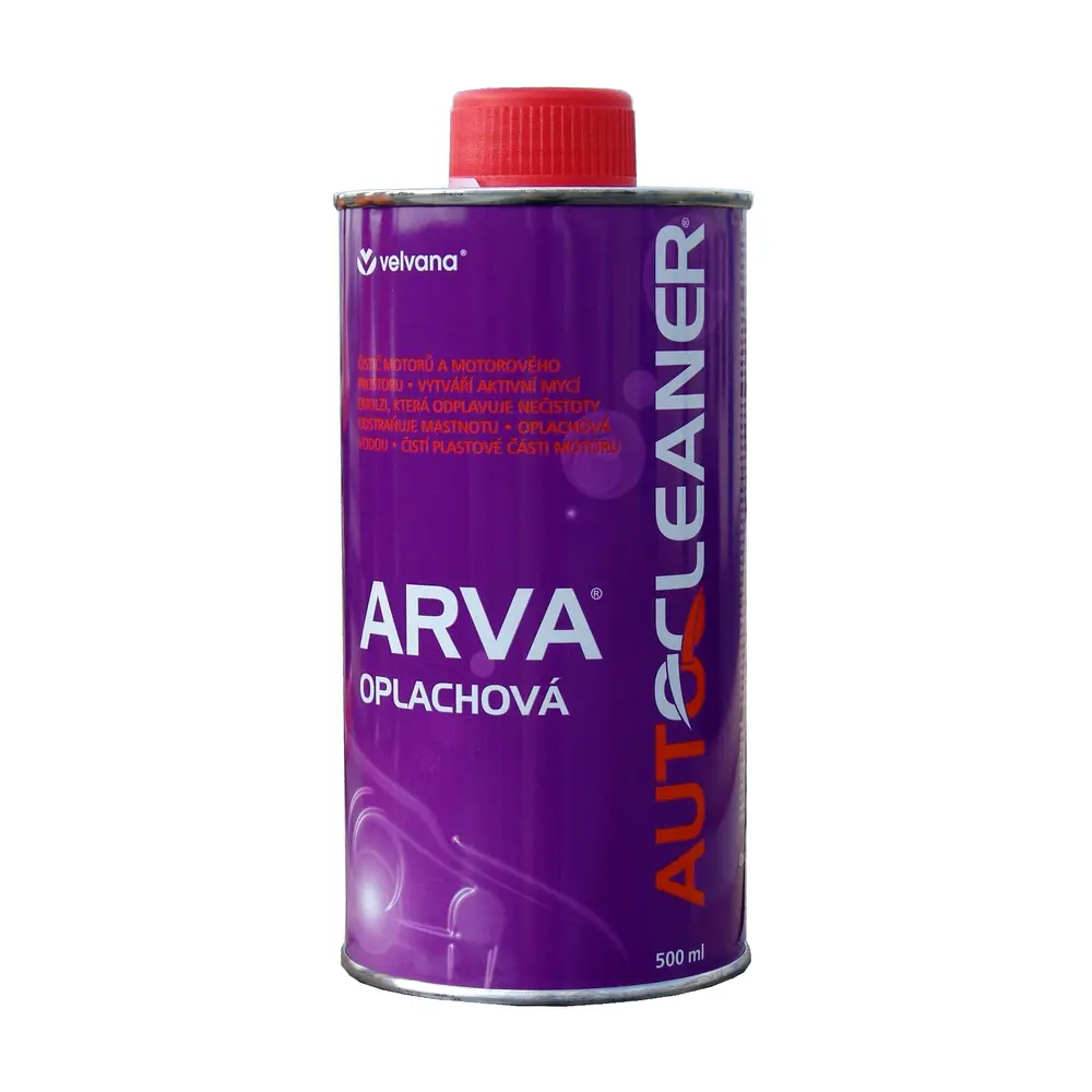 Používajte výrobok bezpečne. Pred použitím si vždy prečítajte etiketu a informáciu o výrobku.ARVA oplachová by nemala chýbať vo výbave vašej dielne. Je to prípravok určený na odstranenie mastných nečistôt z povrchu motora