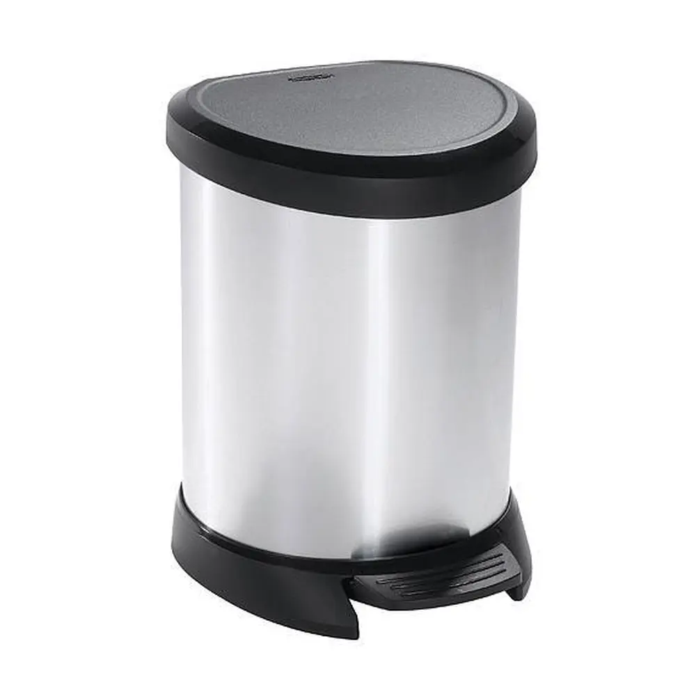 plastový odpadkový kôšmoderný vzhľad - metalická fóliapohodlné otváranie pomocou pedálu (pedálový mechanizmus je skrytý a nenarušuje vzhľad odpadkového koša)vhodný do kuchyne