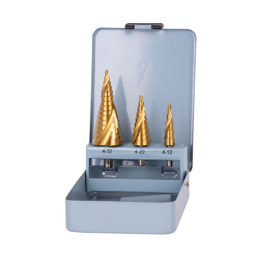 Sada stupňovitých špirálových vrtákov Strend Pro by nemala chýbať vo výbave profesionálnych remeselníkov