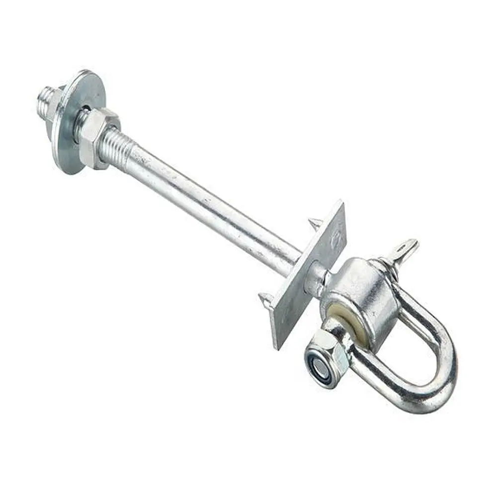 Hák je pomôckou pre spojenie závesných častí. Poskytuje bezpečné pripevnenie. Hák je možné navŕtať do kovového alebo tiež dreveného materiálu. Nastavíte si potrebnú dĺžku a podľa toho dokrútite vrchnú maticu. Pre vloženie oka produktu do závesného miesta