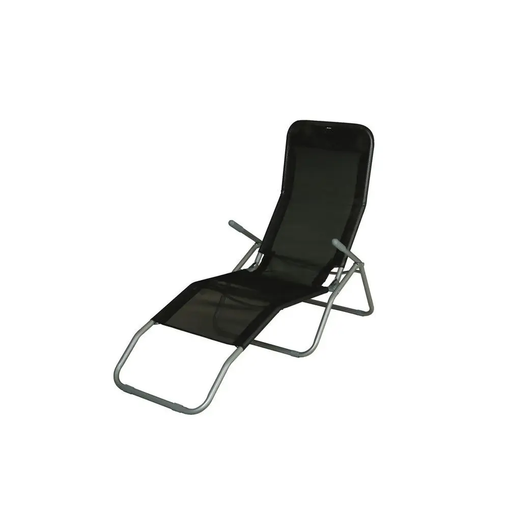 Čierne záhradné lehátko je určené na vonkajšie sedenie alebo ležanie. Konštrukcia je vyrobená z kovu