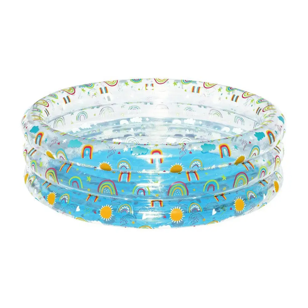 Detský nafukovací bazén Bestway Rainbow Splash je ideálny na letné osvieženie a zábavu pre najmenších. Bazén má rozmery 150 × 53 cm