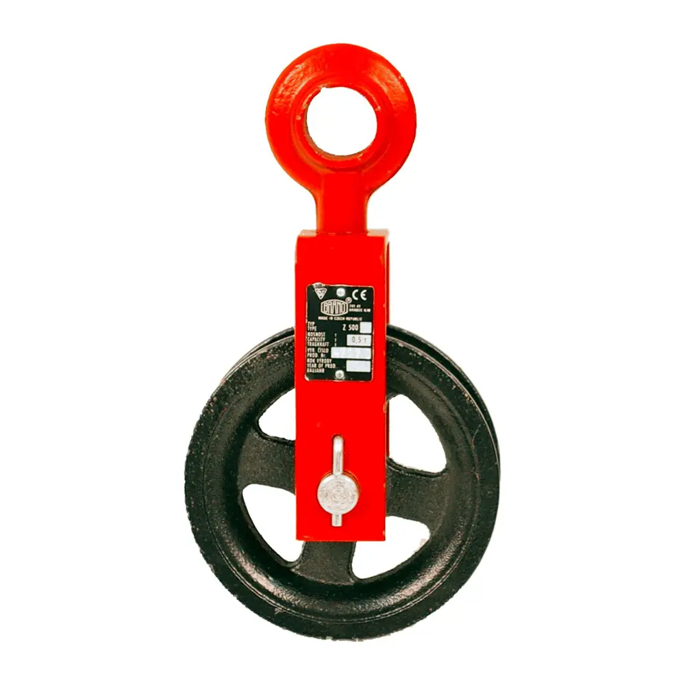 Použitie: Slúži ako prenosné náradie na montážne a murárske práce pri zdvíhaní a ťahaní bremien ručnou silou ťahom konopného alebo polyamidového lana. S okom.jednoduchá konštrukcia v piatich modifikáciách pre rôzne spôsoby zaveseniaminimálne nároky na údržbunosnosť: 500 kg