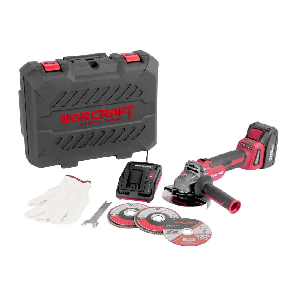 Akumulátorová uhlová brúska Worcraft CAG-S20LiBH-125 je určená na brúsenie