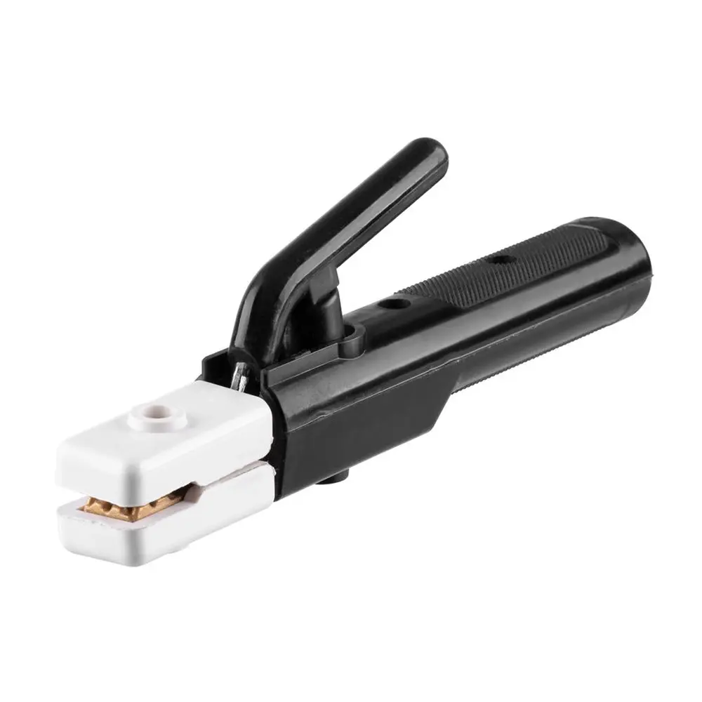 Držiak elektród na pohodlné zváranie. Izolovaná rukoväť a hlava pre maximálnu bezpečnosť. Pre zváračky s maximálnym zváracím prúdom 400 A. Prierez kábla : 25 mm2.