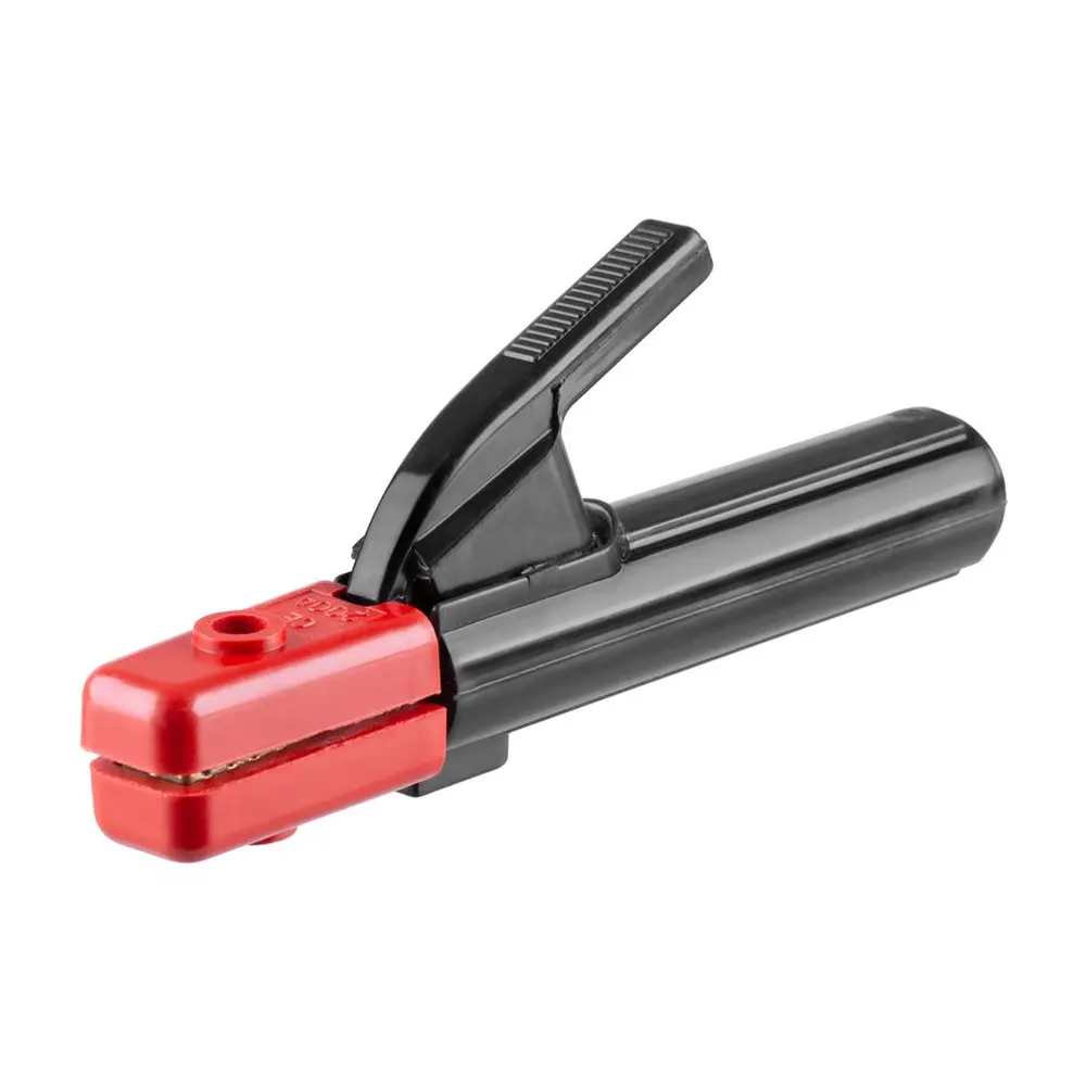 Držiak elektród na pohodlné zváranie. Izolovaná rukoväť a hlava pre maximálnu bezpečnosť. Pre zváračky s maximálnym zváracím prúdom 200 A. Prierez kábla : 16 mm2.