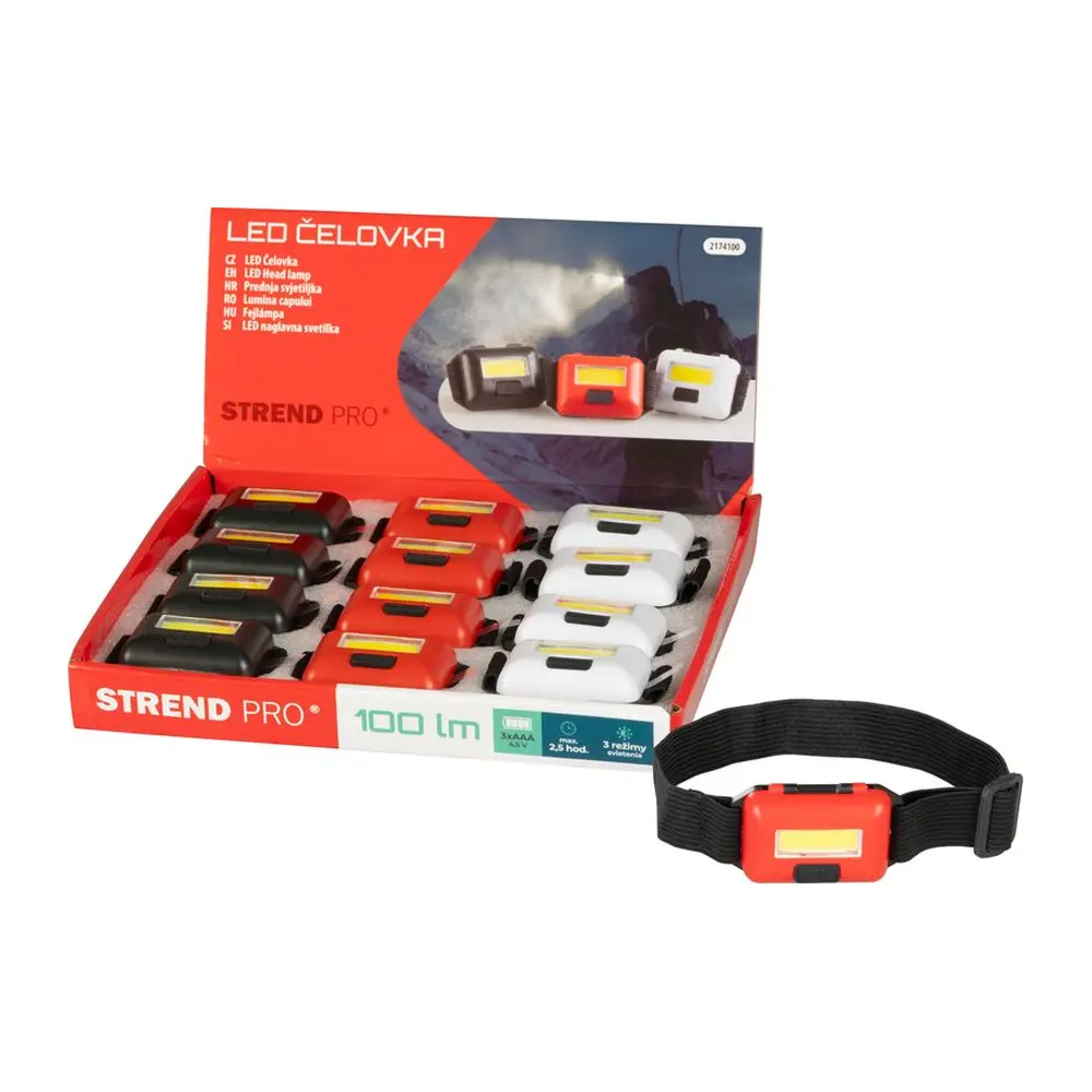 Čelovka Strend Pro Headlight je spoľahlivý spoločník pre všetky outdoorové aktivity. S výkonným COB LED svetlom a možnosťou výberu farby si nezabudnuteľné dobrodružstvá užijete s maximálnym komfortom a bezpečnosťou.