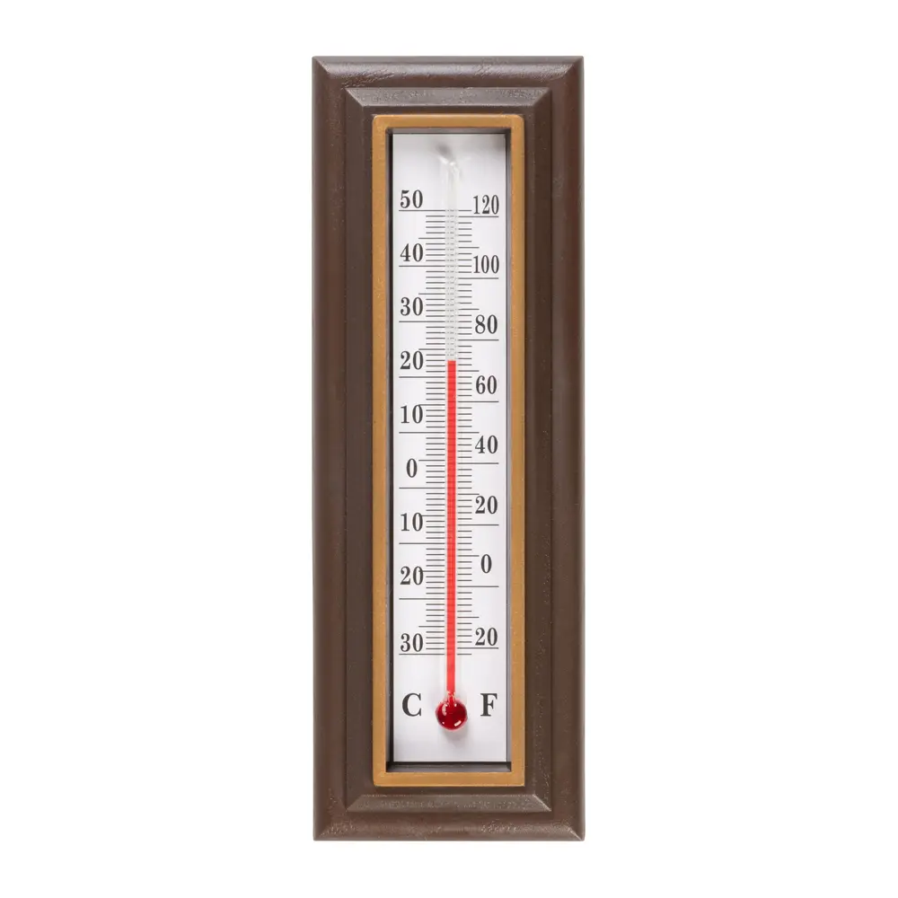 Vonkajší teplomer s plastovým podkladom v retro štýle