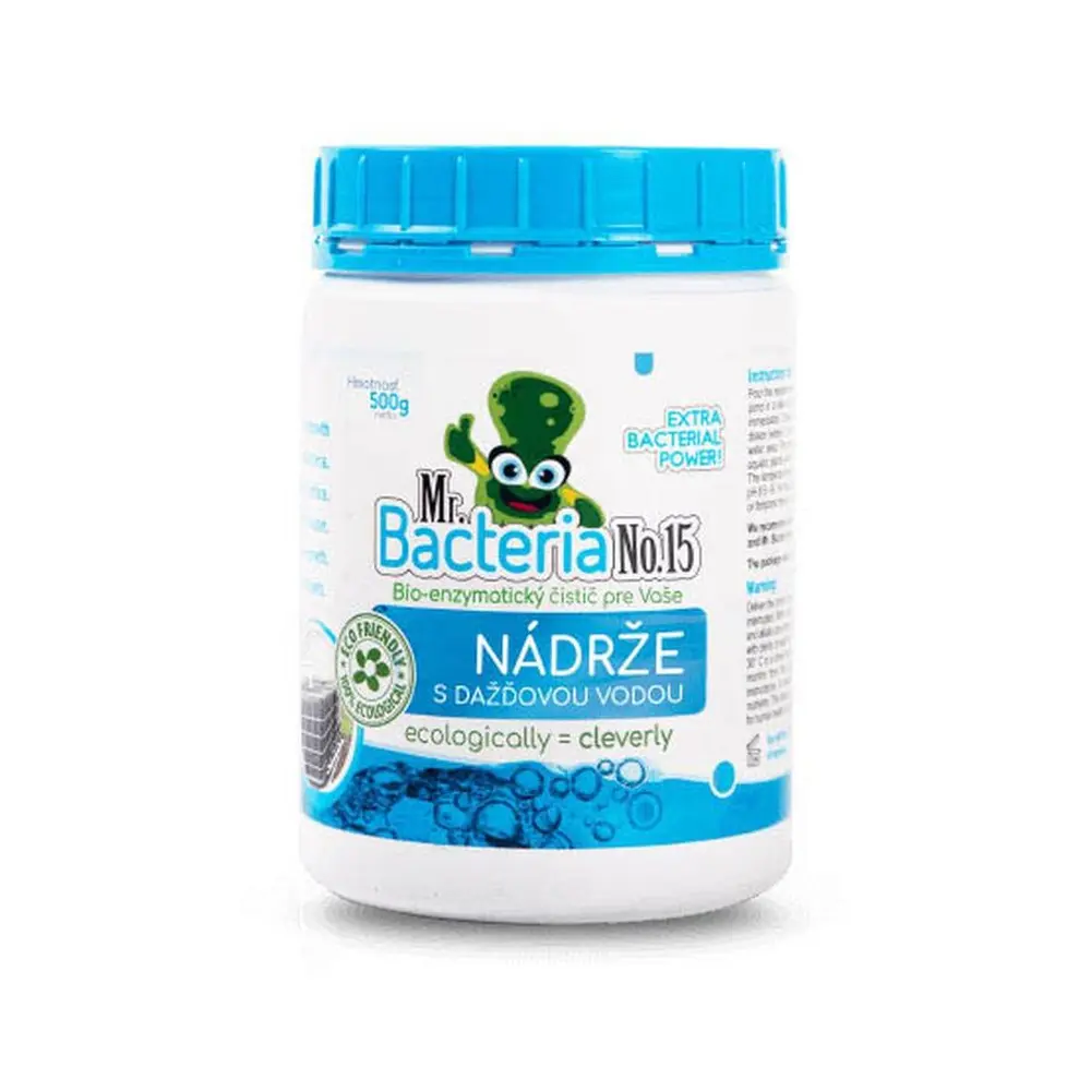 Bio-enzymatický čistič pre nádrže s dažďovou vodouŠpeciálny bio-enzymatický prípravok určený naúdržbu zberných nádrží s dažďovou vodou. Pomáha udržiavať vodu čistú