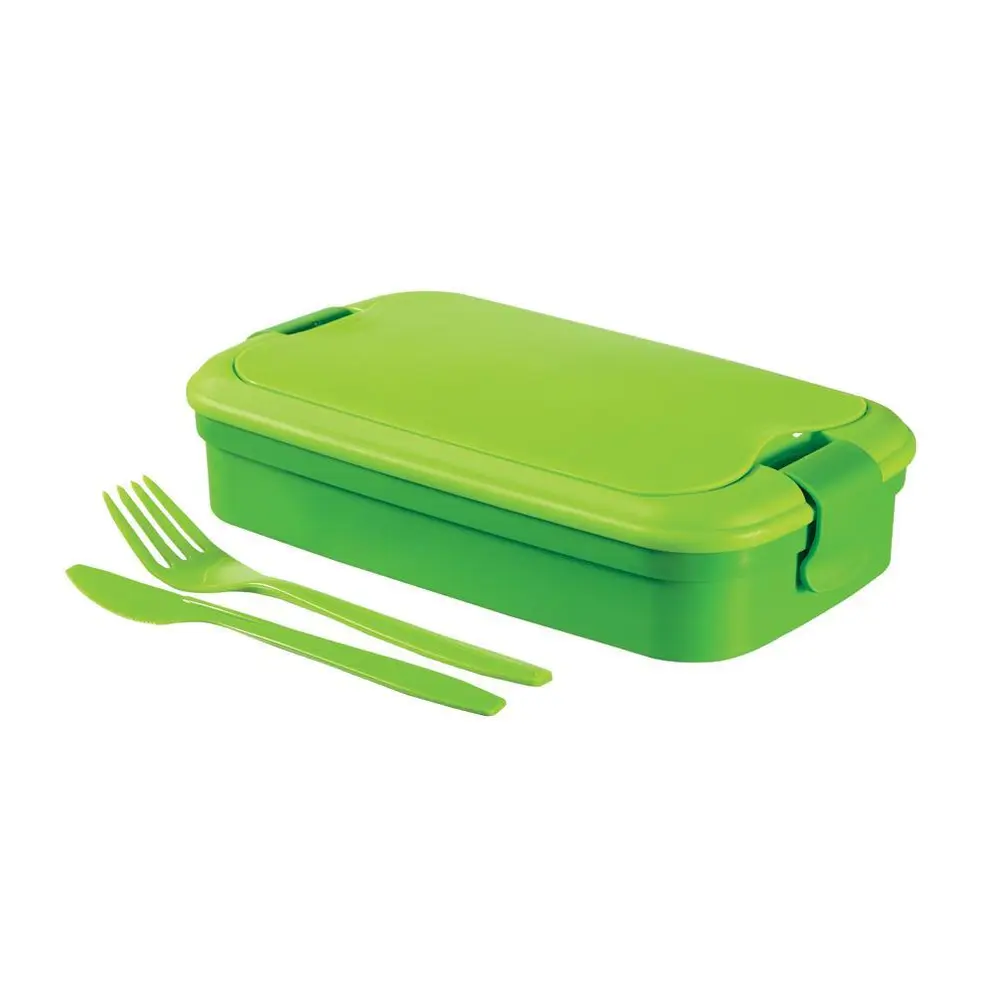 - Praktický a štýlový desiatový box Bento s vidličkou a nožom.