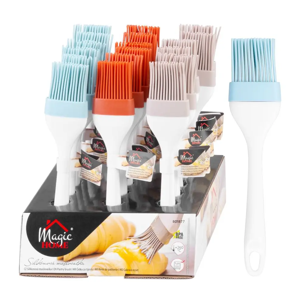 Vynikajúca maslovačka MagicHome na potieranie pokrmov. Odolnosť do +260 °C. Vhodná do umývačky riadov. Sellbox obsahuje 18 ks maslovačiek v troch farbách: hnedá