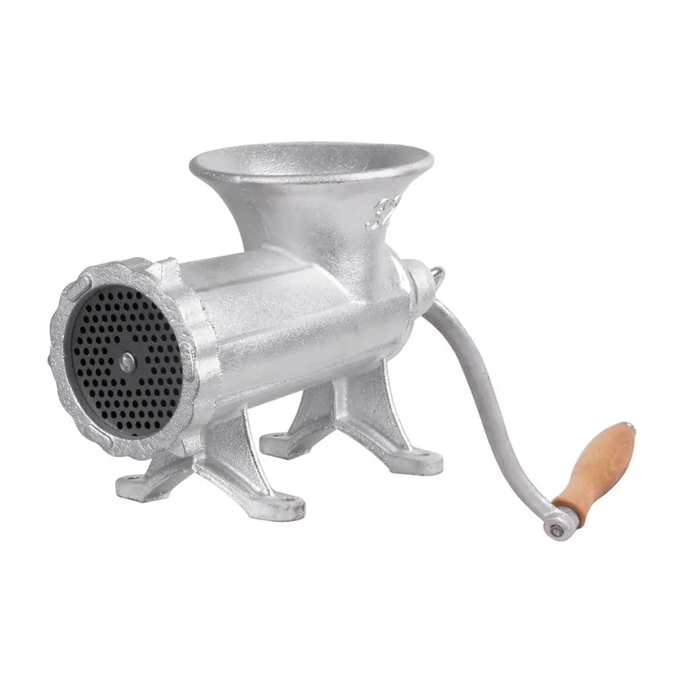 Klasický mlynček na mäso MagicHome je vyrobený z kvalitnej zliatiny. Tento ručný mlynček vo veľkosti #22 má drevené madlo kľučky a nájde využitie v každej kuchyni.