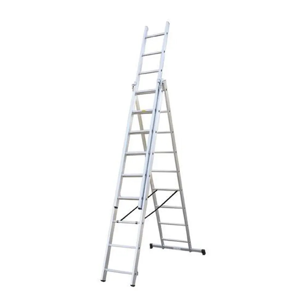 Hliníkový rebrík so širokým využitím.  Stabilné a silné sťahováky spolu s pevnými priečkami zabezpečujú maximálnu bezpečnosť.  Rebrík je doplnený protišmykovou priečkou